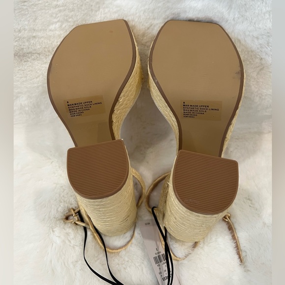 Express Straw Platform Chunky Heel Size 8 - Picture 4 of 6